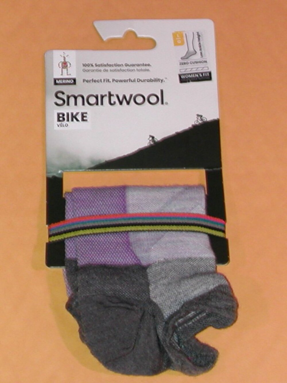 SmartWool Bike Zero Cushion Low Ankle Socks Women's Large NWT Purple Eclipse
